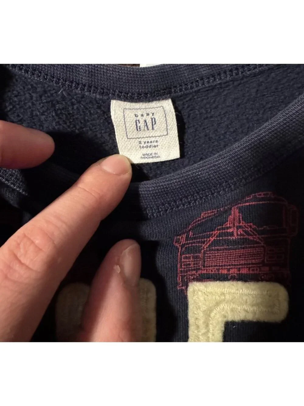 Baby Gap Fire Truck Rescue Sweatshirt Size 2T | “CHIEF” Graphic Toddler Pullover